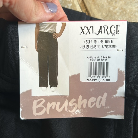 NWT Brushed Black Wide Leg Pull On Pants Women's size XXL - Picture 2 of 5